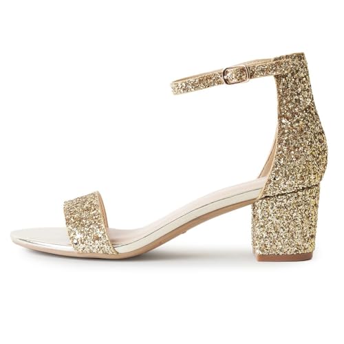J. Adams J.Adams Daisy Heeled Sandals for Women – Wide Ankle Strap Low 2 Inch Kitten Short Block Heel, Open Toe Dress Shoes – Chunky Heels for Bridal, Wedding, Parties – Dressy Platform Sandals, Women's Shoes - Image 2