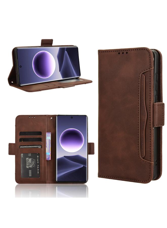 جرين تايجر لـ OPPO Find X7 5G حافظة هاتف جلدية ذات ملمس جلد العجل وفتحات للبطاقات (بني)