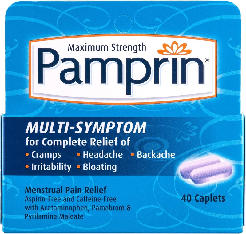 Pamprin MultiSymptom Caplets 40 Caplets Pack of 4 - Image 1