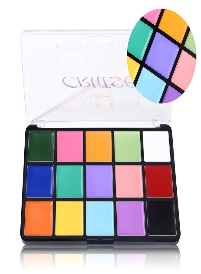 UCANBE Face Body Paint Oil, 15 Macaron Colors Professional Makeup Palette - Non Toxic Hypoallergenic Safe Facepaint for Halloween, Cosplay Costumes, Parties and Festivals - Image 2