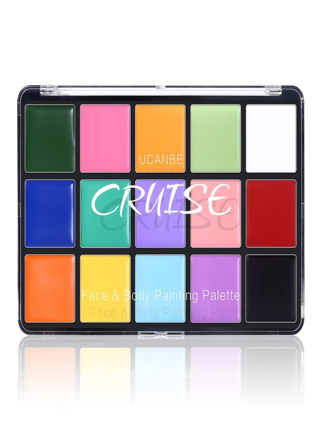 UCANBE Face Body Paint Oil, 15 Macaron Colors Professional Makeup Palette - Non Toxic Hypoallergenic Safe Facepaint for Halloween, Cosplay Costumes, Parties and Festivals - Image 1