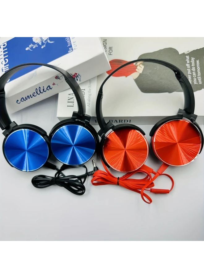 Red Wired Headset With Microphone Retractable Head Bow HD Sound Music Recording - Image 4