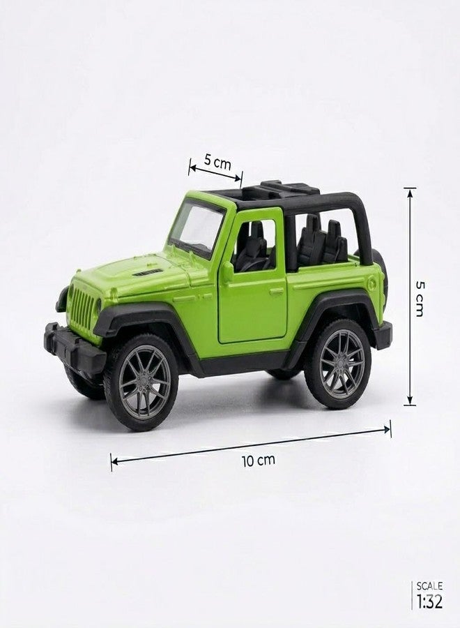 SMARTEZO Toy Car with Openable Doors, Realistic Off-Road Jeep Style Model, Pull Back 1:36 Scale Die-Cast Metal SUV Mini Vehicle for Kids Boys & Collectors (Light Green) - Image 2