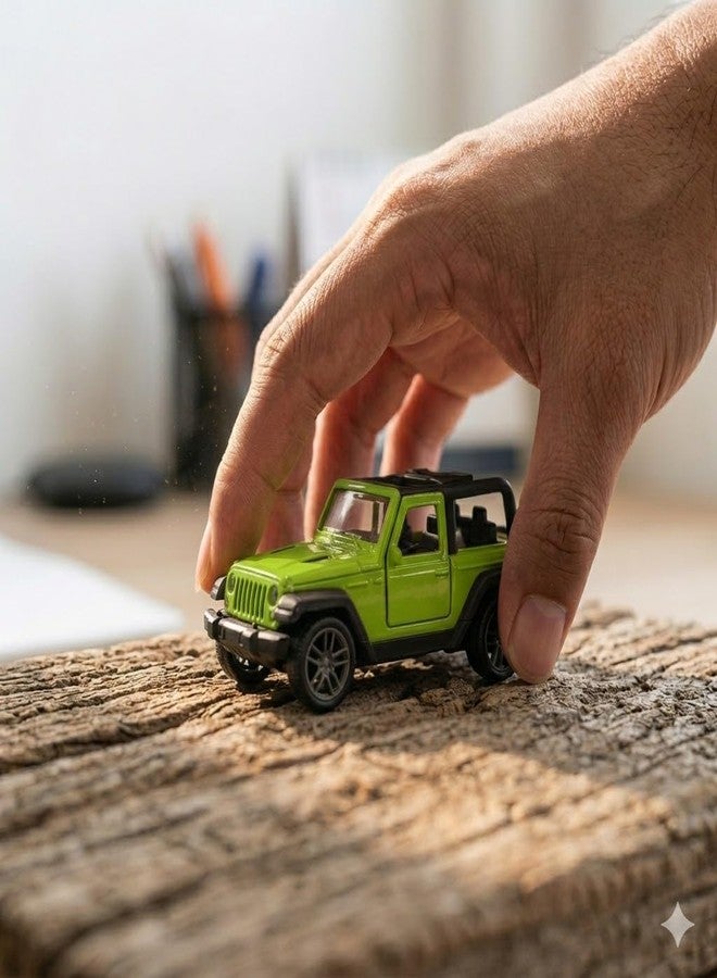 SMARTEZO Toy Car with Openable Doors, Realistic Off-Road Jeep Style Model, Pull Back 1:36 Scale Die-Cast Metal SUV Mini Vehicle for Kids Boys & Collectors (Light Green) - Image 4