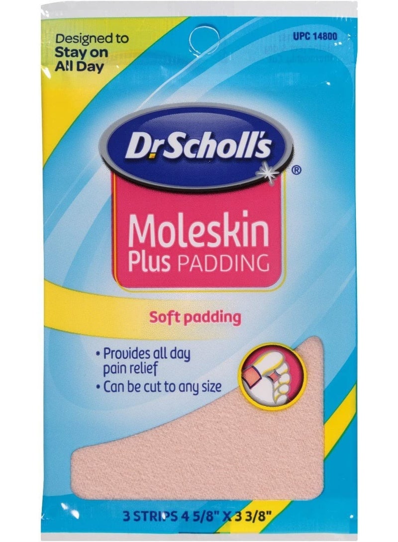 general Dr.scholls Mole skin Padding 3 Strips 4 5/8 "*3 3/8"