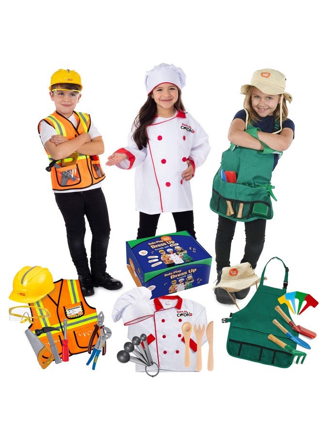Born Toys Kids Dress Up Costumes for Toddlers - Washable Play Outfits for Boys & Girls, Ages 3-7 (Worker, Chef, Gardener) - Image 1