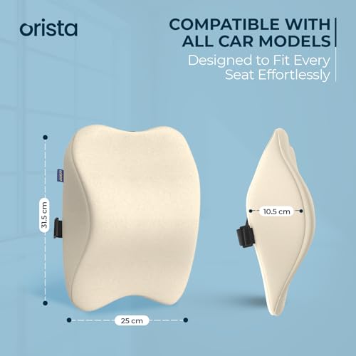 Orista Premium Car Neck Rest Pillow | 2 Years Warranty | Memory Foam Neck Pillow for Car, Headrest Cushion for Neck & Cervical Support – Relieves Neck Pain & Fatigue | Beige Velvet - Image 5