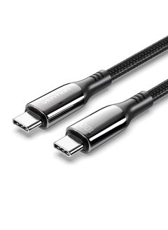 VENTION Vention Cotton Braided USB 2.0 C Male to C Male 5A Cable 1.2M Black Zinc Alloy Type  - Image 1