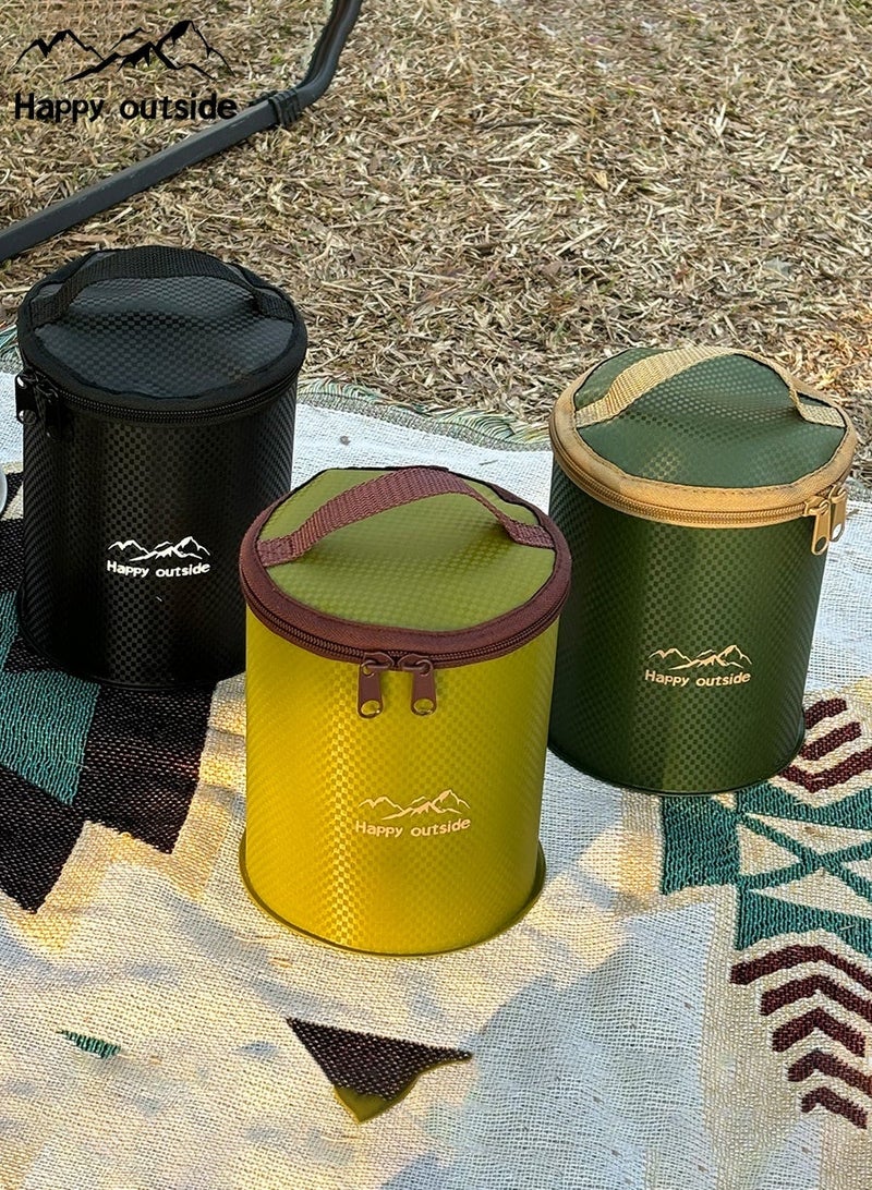 سعيد خارج حقيبة واقية صغيرة لخزان الغاز والأسطوانة مع طبقة عازلة، مناسبة للتخزين المنزلي والتخييم في الهواء الطلق والنزهات وصيد الأسماك وغيرها من أنشطة السفر، مادة EVA سميكة مضادة للاتساخ، سهلة التنظيف، متعددة الاستخدامات كحقيبة خزان غاز، غطاء زجاجة حرارية، حقيبة تبريد، غطاء مضاد للتصادم (أخضر غامق) - Image 2