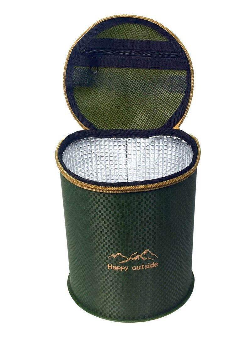 سعيد خارج حقيبة واقية صغيرة لخزان الغاز والأسطوانة مع طبقة عازلة، مناسبة للتخزين المنزلي والتخييم في الهواء الطلق والنزهات وصيد الأسماك وغيرها من أنشطة السفر، مادة EVA سميكة مضادة للاتساخ، سهلة التنظيف، متعددة الاستخدامات كحقيبة خزان غاز، غطاء زجاجة حرارية، حقيبة تبريد، غطاء مضاد للتصادم (أخضر غامق) - Image 5