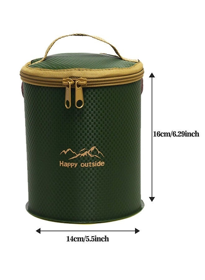 سعيد خارج حقيبة واقية صغيرة لخزان الغاز والأسطوانة مع طبقة عازلة، مناسبة للتخزين المنزلي والتخييم في الهواء الطلق والنزهات وصيد الأسماك وغيرها من أنشطة السفر، مادة EVA سميكة مضادة للاتساخ، سهلة التنظيف، متعددة الاستخدامات كحقيبة خزان غاز، غطاء زجاجة حرارية، حقيبة تبريد، غطاء مضاد للتصادم (أخضر غامق) - Image 4