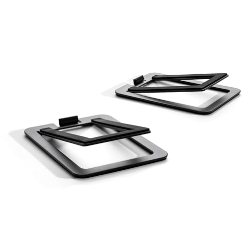 Audioengine DS2M Metal Speaker Stands Pair - Tilted Steel Bookshelf Speaker Stands for PC Speakers, Gaming Speakers, - Image 2