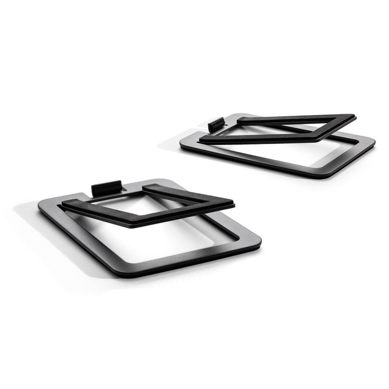 Audioengine DS2M Metal Speaker Stands Pair - Tilted Steel Bookshelf Speaker Stands for PC Speakers, Gaming Speakers, - Image 1