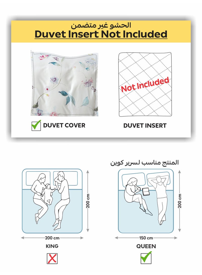 دوناتيلا طقم غطاء لحاف مشجر 4 قطع مقاس كوين يناسب سرير 150×200 سم مايكروفايبر ناعم , تصميم راقي و انيق , يناسب جميع الفصول (لا يشمل حشوة اللحاف)  - Image 3