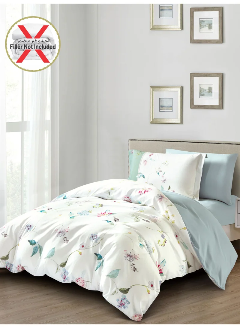 دوناتيلا طقم غطاء لحاف مشجر 4 قطع مقاس كوين يناسب سرير 150×200 سم مايكروفايبر ناعم , تصميم راقي و انيق , يناسب جميع الفصول (لا يشمل حشوة اللحاف)