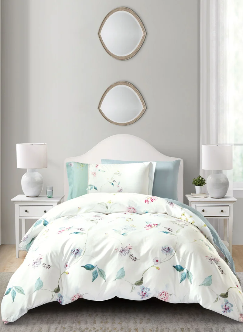 دوناتيلا طقم غطاء لحاف مشجر 4 قطع مقاس كوين يناسب سرير 150×200 سم مايكروفايبر ناعم , تصميم راقي و انيق , يناسب جميع الفصول (لا يشمل حشوة اللحاف)