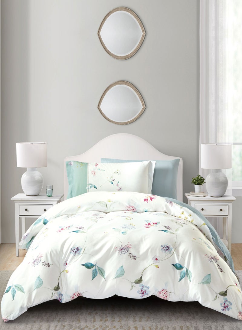 Donetella Digital Print Duvet cover Set,Queen Size Fits 150x200 cm - 4-Pcs Bed Set, ,Emirate Collection, Microfiber - 1 Duvet Cover, 1 Fitted Sheet, 1 Pillow Shams, 1 Pillowcases (Filler Not Include) - Image 1