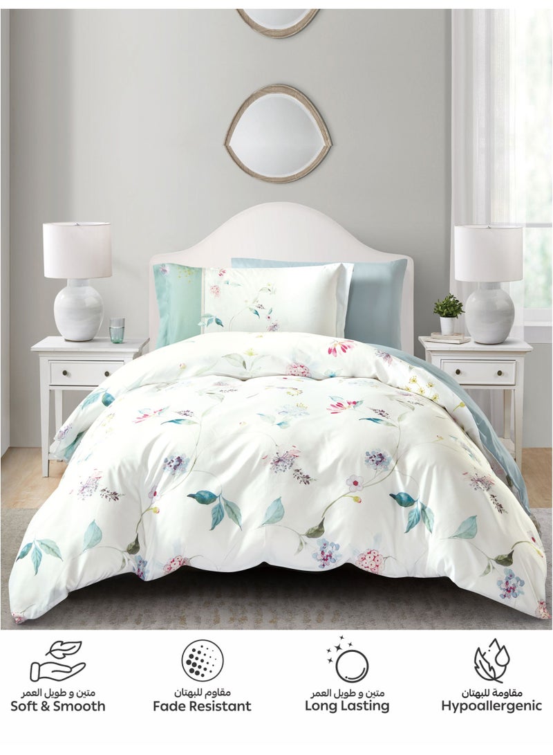 Donetella Digital Print Duvet cover Set,Queen Size Fits 150x200 cm - 4-Pcs Bed Set, ,Emirate Collection, Microfiber - 1 Duvet Cover, 1 Fitted Sheet, 1 Pillow Shams, 1 Pillowcases (Filler Not Include) - Image 5