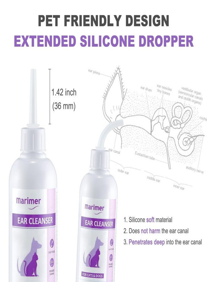 Marimer Ear Cleanser for Dogs and Cats - 5.07oz Gentle Daily Ear Wash with Natural Lactic & Malic Acid - Long Nozzle for Deep Ear Cleaning - Removes Wax, Odor & Moisture - Alcohol-Free Formula - Image 3