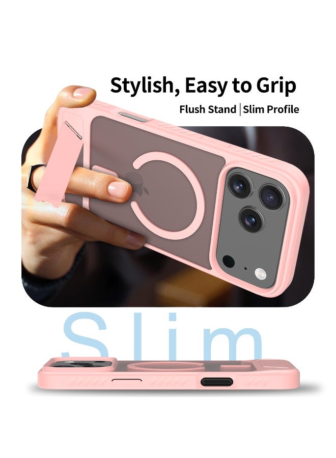 ZXING Military Grade MagSafe iPhone 17 Pro Max Case in Pink with Drop Protection Adjustable Stand and Slim Profile - Image 3