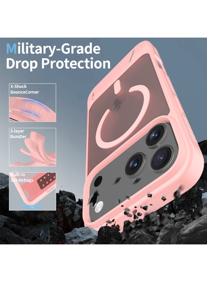 ZXING Military Grade MagSafe iPhone 17 Pro Max Case in Pink with Drop Protection Adjustable Stand and Slim Profile - Image 2