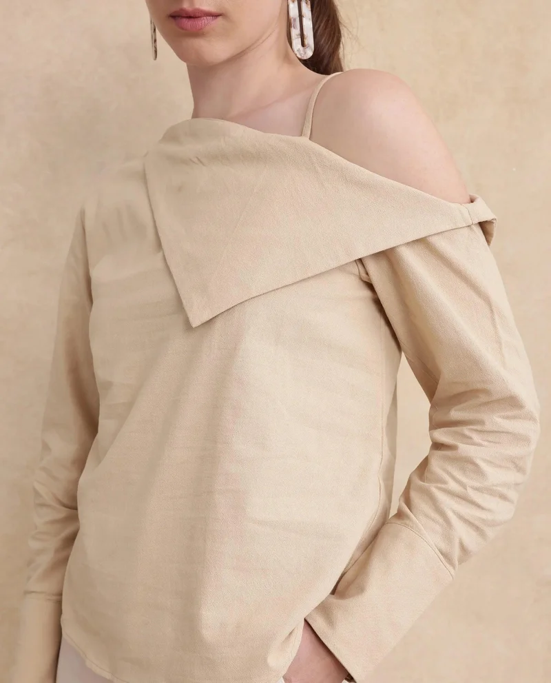 ريريزم Women's Bishop Sleeve Plain Top