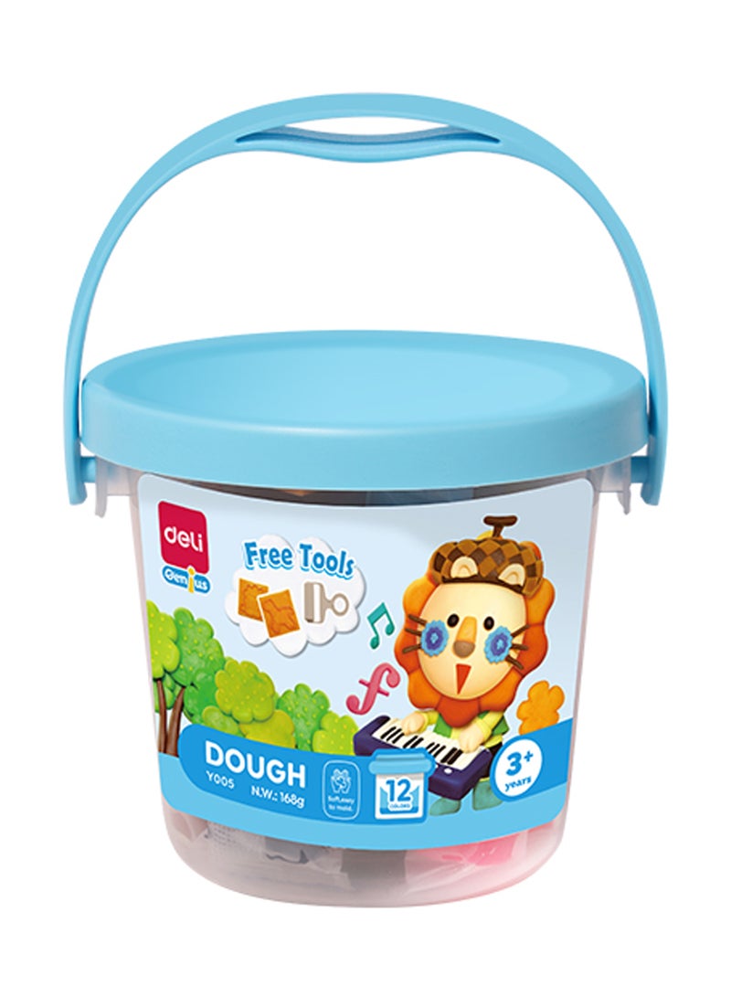 Deli EY005 Dough 12 colors N.W.168g with 2 molds and 1 tool - ideal for creative play - Image 1