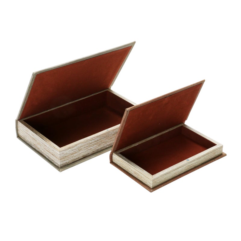 Creative Co-op MDF & Canvas Book Storage Boxes, Set of 2 New England Landscapes - Image 4