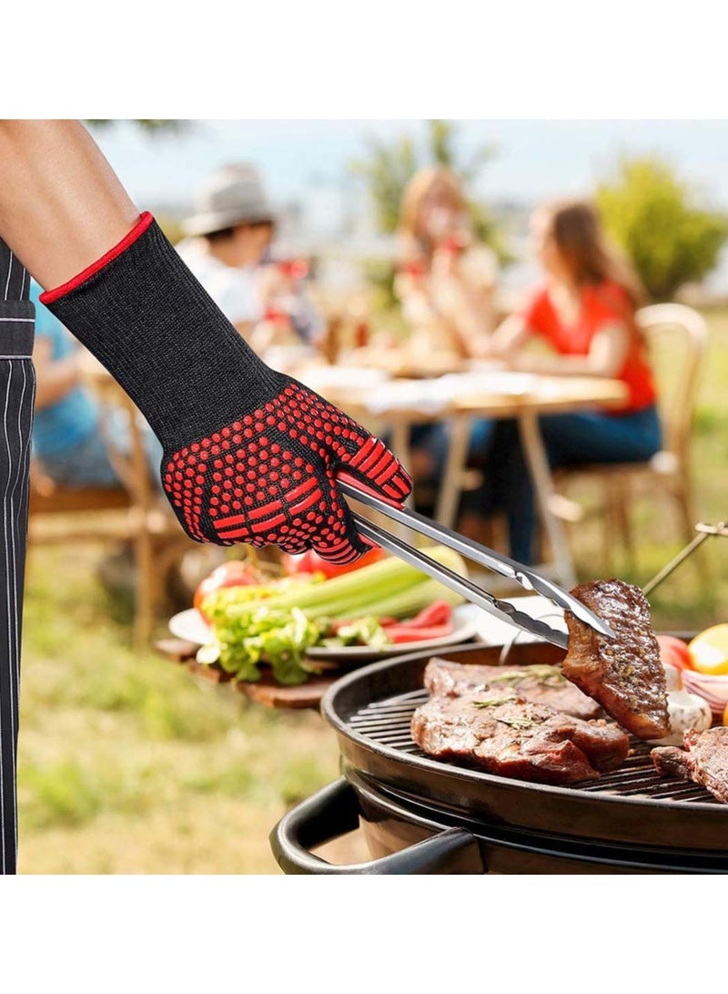 DubaiGallery Non-Slip Cotton BBQ Gloves Anti-Fire Heat and High Temperature Resistant Gloves for Oven and Grill - Image 4
