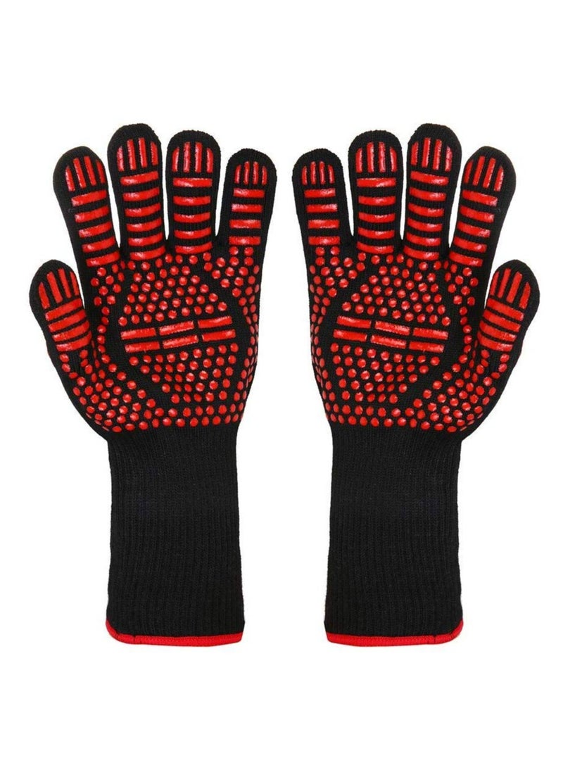 DubaiGallery Non-Slip Cotton BBQ Gloves Anti-Fire Heat and High Temperature Resistant Gloves for Oven and Grill - Image 3