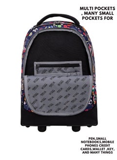 Wires 3 Piece Kids School Trolley Bag laptop compartment Big Wheels With Lunch bag & Pencil Case  - Image 3