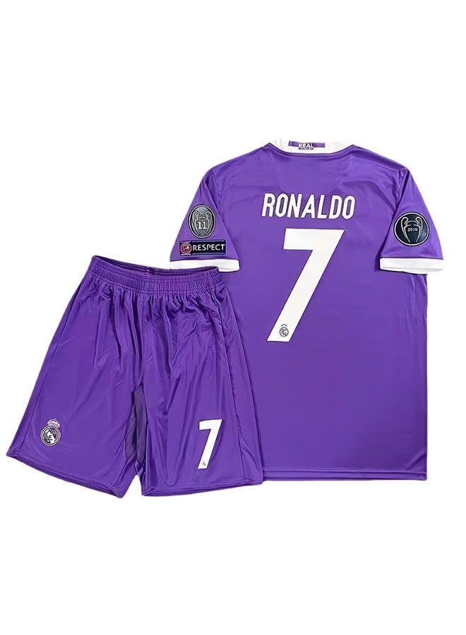 2016-2017 ريال مدريد بعيدا الرجعية لكرة القدم موحدة #7 رونالدو الأطفال لكرة القدم جيرسي السراويل دعوى هدية للجماهير والأصدقاء - Image 1