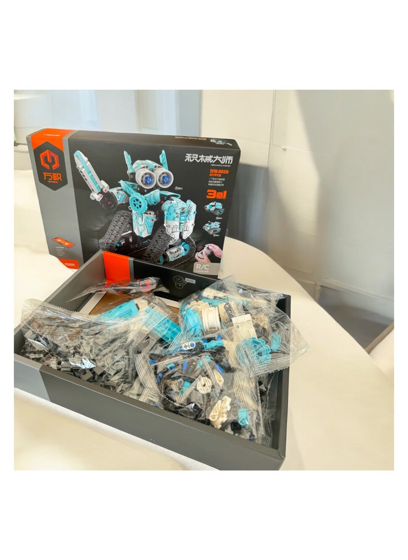Master - 3-in-1 RC Robot Blocks Model Toy Set (398PCS), App-Controlled STEM Educational Building Blocks, Car, Dog & Gripper Models, Creative DIY Toys for Kids - Image 1