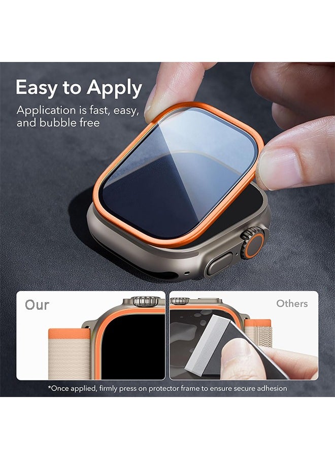 X-level - 2-Pack Screen Protector for Apple Watch Ultra 2/Ultra 49mm (2023/2022), Military Grade Protection, Aluminum Alloy Framed Tempered Glass - Image 1
