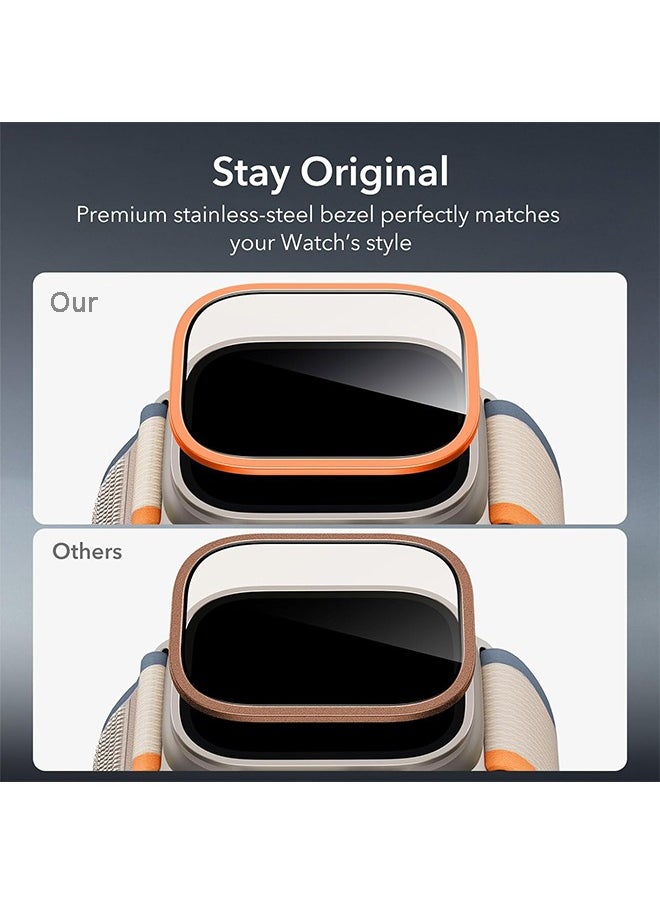 X-level - 2-Pack Screen Protector for Apple Watch Ultra 2/Ultra 49mm (2023/2022), Military Grade Protection, Aluminum Alloy Framed Tempered Glass - Image 1
