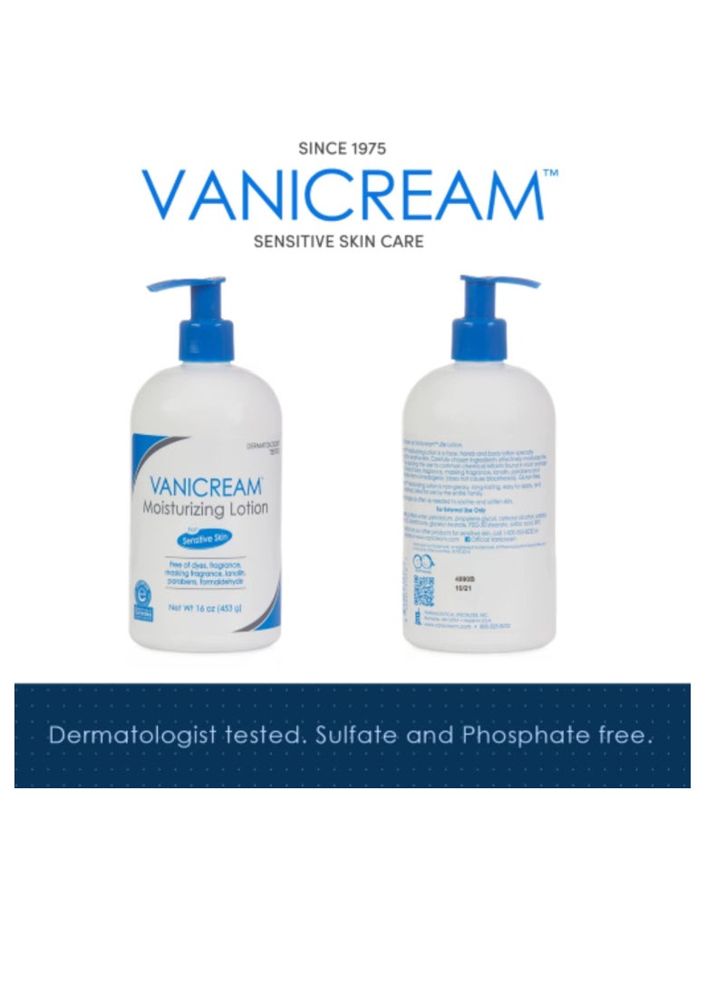 Vanicream - Vanicream Moisturizing Lotion with Pump Dispenser - 16 fl oz (1 lb) – Formulated Without Common Irritants for Those with Sensitive Skin - Image 1