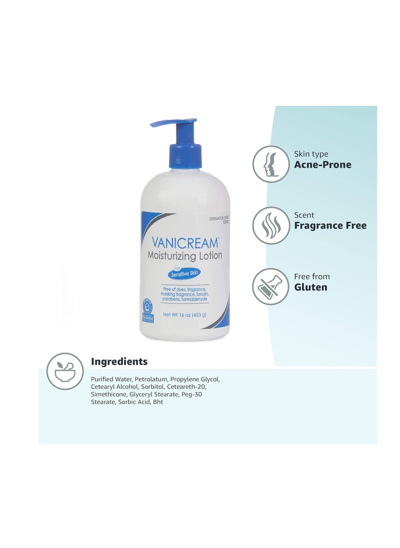 Vanicream - Vanicream Moisturizing Lotion with Pump Dispenser - 16 fl oz (1 lb) – Formulated Without Common Irritants for Those with Sensitive Skin - Image 1