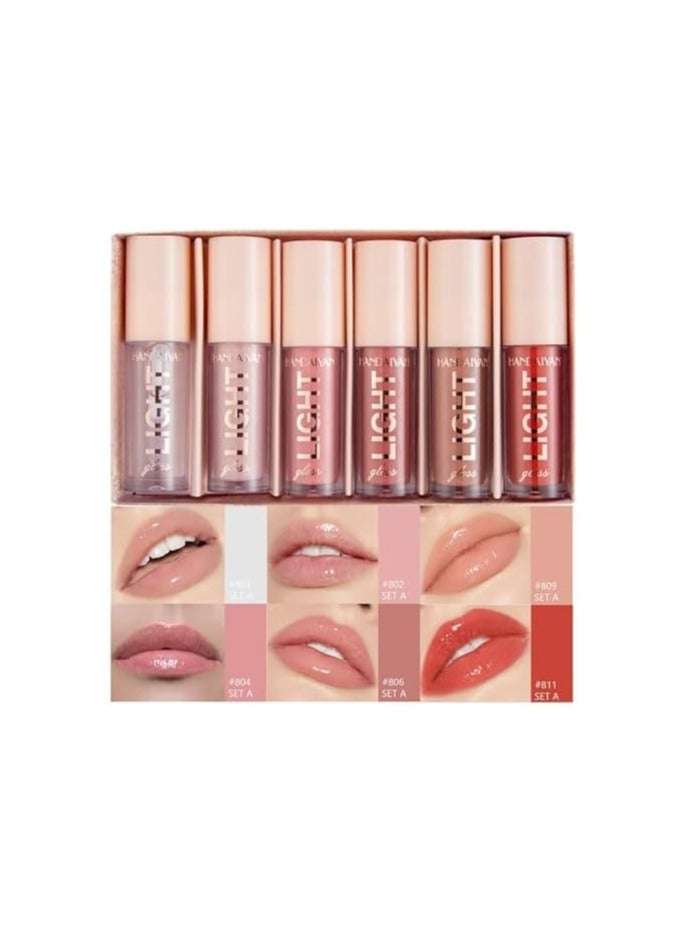 Moisturizing Lipgloss Set 6PCS Smooth Hydrating Lip Gloss Neutral Nude Nourishing Glossy Lipgloss for Women and Girls (MZ-CC6SETA-BB, Compact) - Image 1