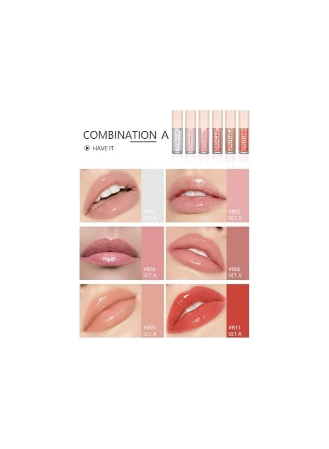 Moisturizing Lipgloss Set 6PCS Smooth Hydrating Lip Gloss Neutral Nude Nourishing Glossy Lipgloss for Women and Girls (MZ-CC6SETA-BB, Compact) - Image 5