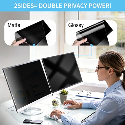 J J-Dream [2 Pack] 24 Inch Privacy Screen for Computer Monitor Blue Light Screen Protector Anti Glare Anti-Scratch Monitor Privacy Shield Screen 24 Inch 16:9 Aspect Ratio - Image 4