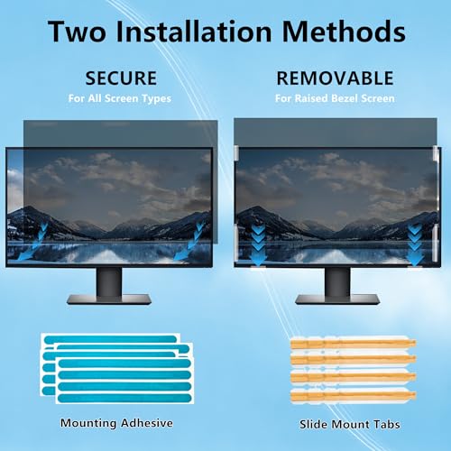 J J-Dream [2 Pack] 24 Inch Privacy Screen for Computer Monitor Blue Light Screen Protector Anti Glare Anti-Scratch Monitor Privacy Shield Screen 24 Inch 16:9 Aspect Ratio - Image 5