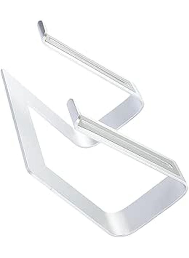 Detachable Aluminum Laptop Stand Silver Ventilated Height Adjustable Holder For Office Home - Image 1