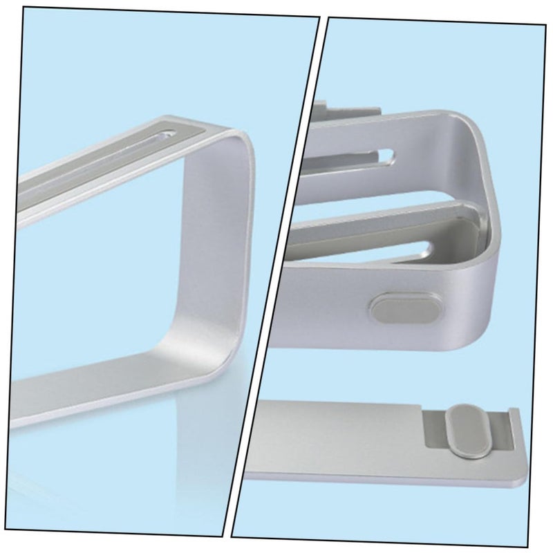 Detachable Aluminum Laptop Stand Silver Ventilated Height Adjustable Holder For Office Home - Image 5