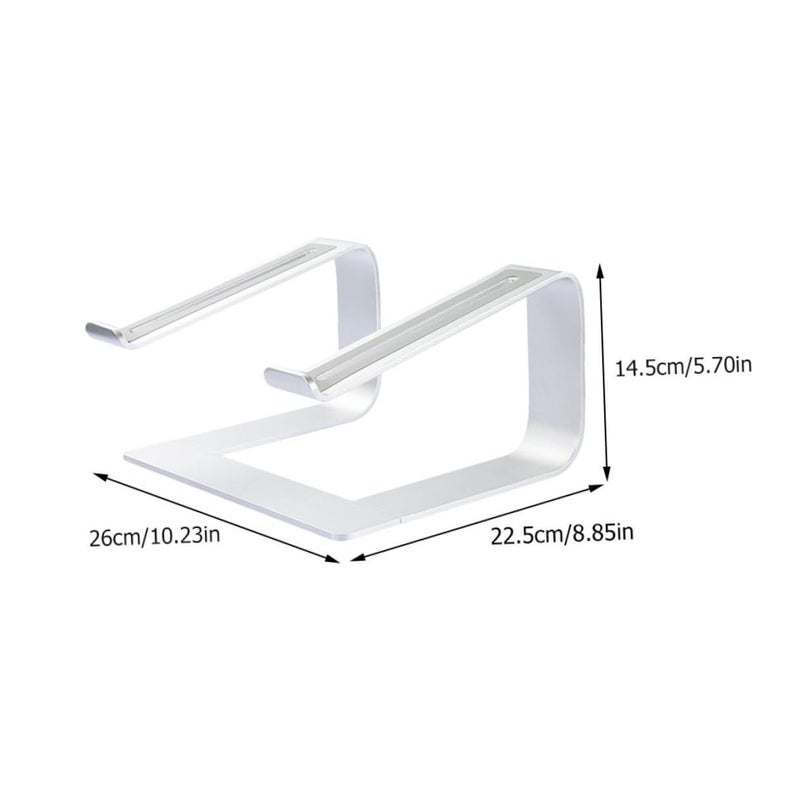 Detachable Aluminum Laptop Stand Silver Ventilated Height Adjustable Holder For Office Home - Image 3