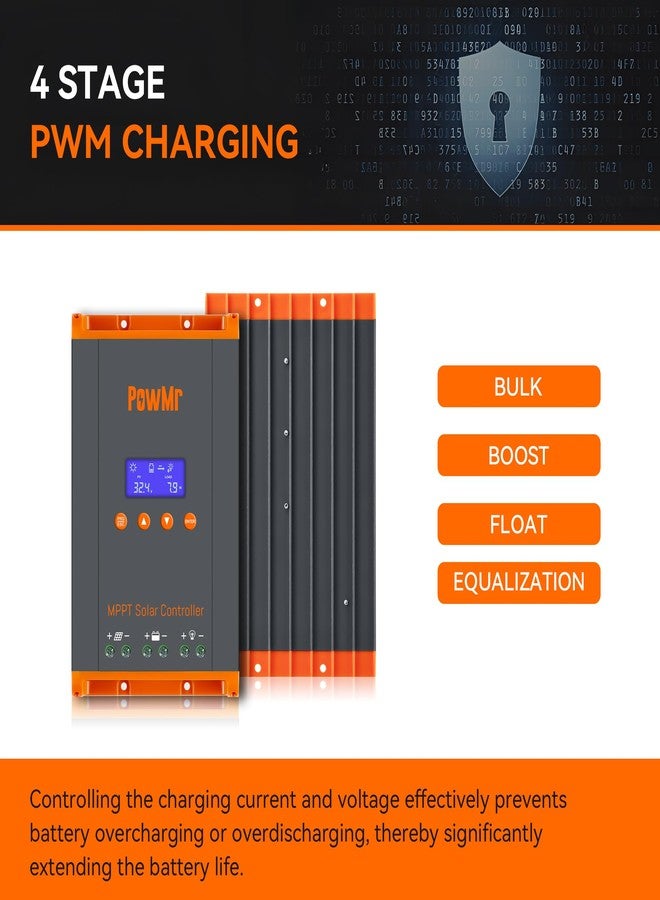 منظم شحن الطاقة الشمسية PowMr 60A MPPT، مدخل تيار مستمر 12 فولت/24 فولت/48 فولت/160 فولت (كحد أقصى)، شاشة LCD مدمجة، يدعم 12 (كحد أقصى) توصيلات منظمات الطاقة الشمسية، يعمل مع بطاريات الرصاص الحمضية والليثيوم [إصدار متوازي] - Image 5