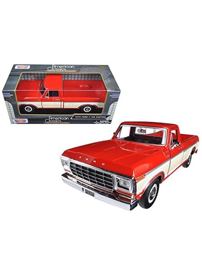 موتورماكس شاحنة بيك أب فورد F-150 موديل 1979 من موتورماكس، لونان أحمر/كريمي، بمقياس 1/24، طراز 79346  - Image 1