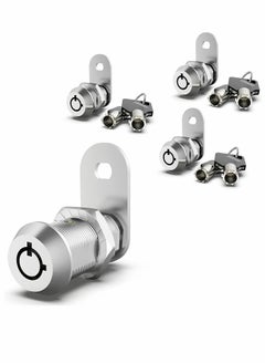 SYOSI Cabinet Cam Lock Set 3 Pack 5/8 Inch Cylinder Locks Secure File Drawer Dresser RV Replacement Hardware Chrome Finish Zinc Alloy  - Image 1