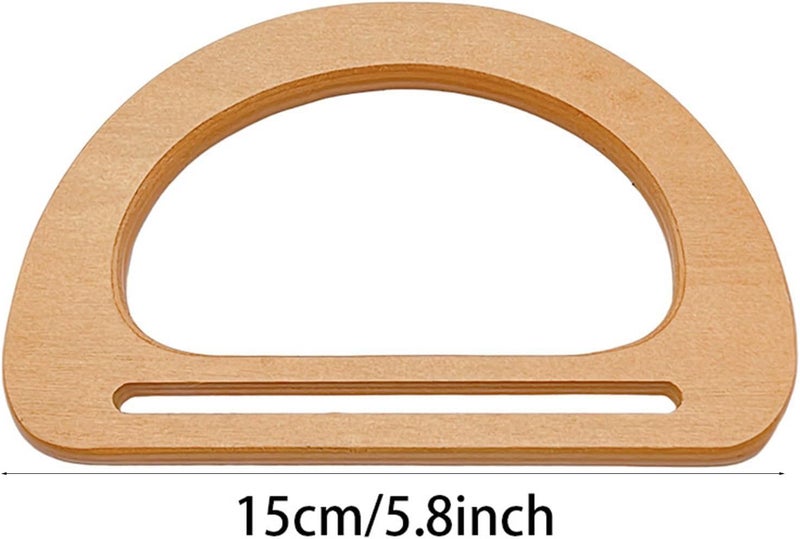 Wooden Bag Handles Replacement Purse Handbag Handle D Shape Purse Bags Accessories for Beach Crochet Handbag Decorative - Image 3