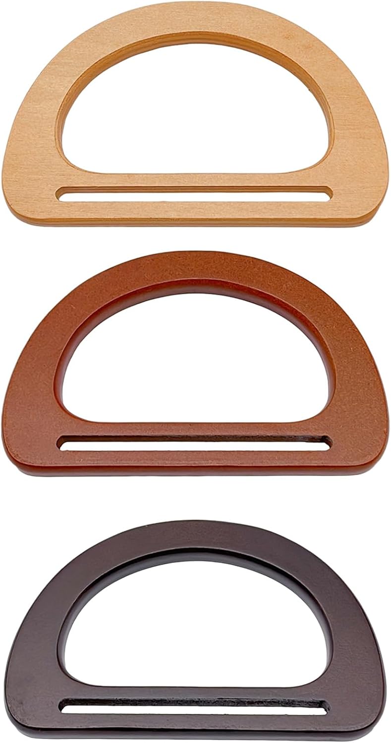 Wooden Bag Handles Replacement Purse Handbag Handle D Shape Purse Bags Accessories for Beach Crochet Handbag Decorative - Image 5