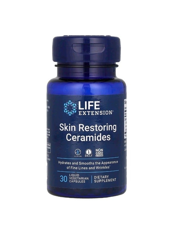 Life Extension Skin Restoring Ceramides 30 Liquid Vegetarian Capsules - Image 1